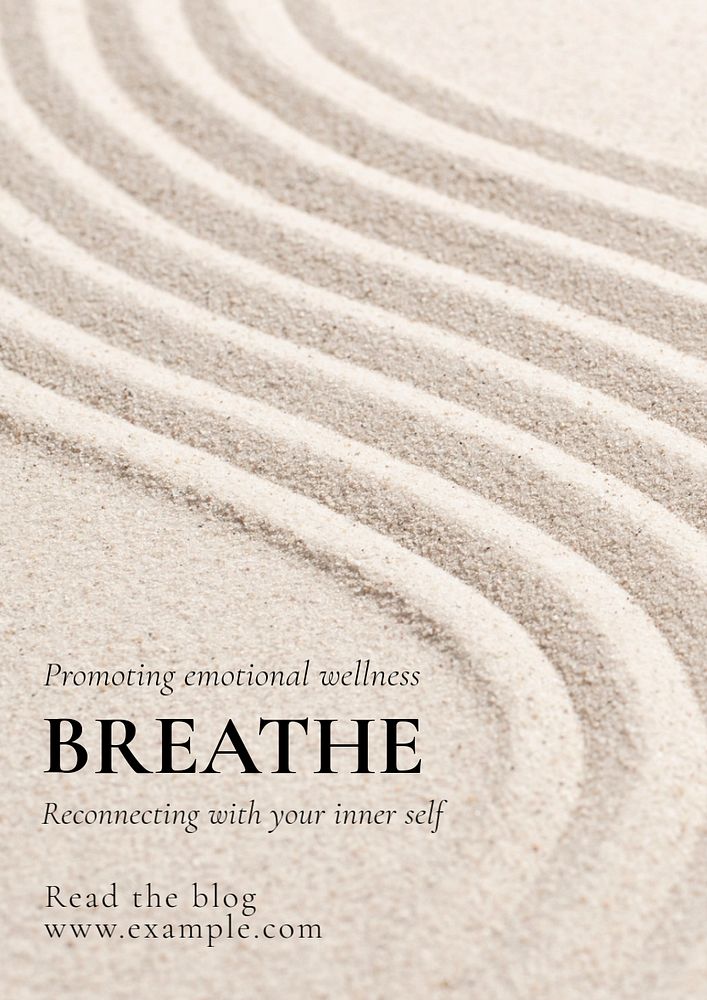 Breathe poster template, editable text & design