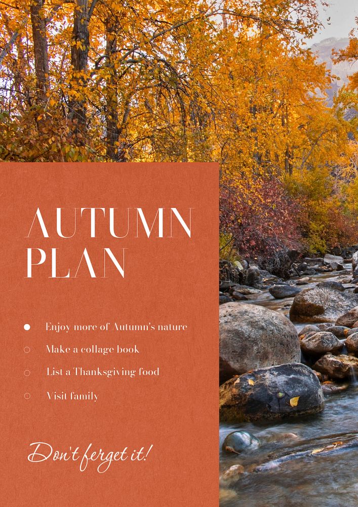 Autumn plan  poster template, editable text & design