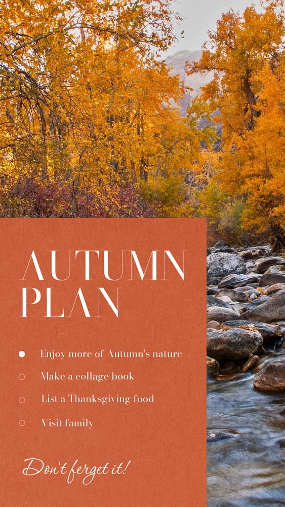 Autumn plan  Instagram story template, editable text