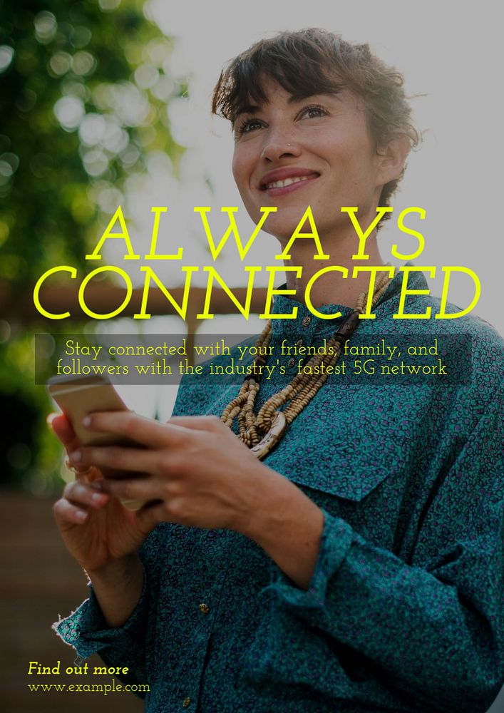 Always connected poster template, editable text & design