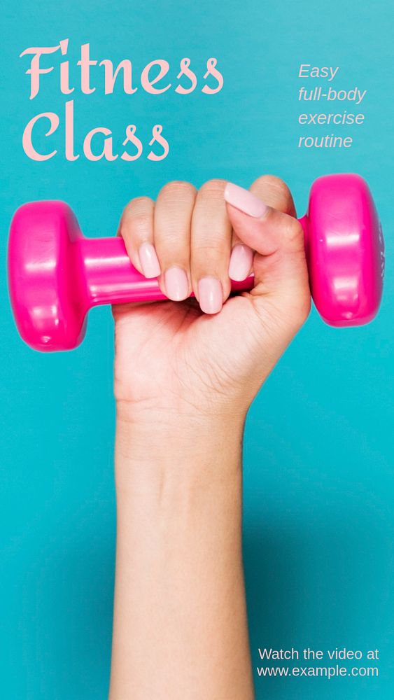 Fitness class Instagram story template, editable text