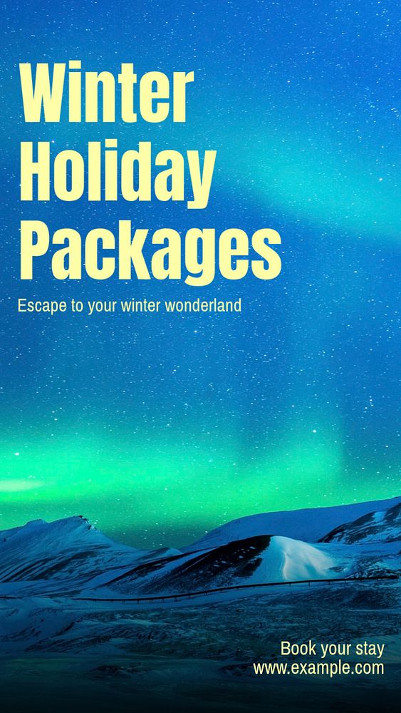 Winter holiday packages Instagram story template, editable text