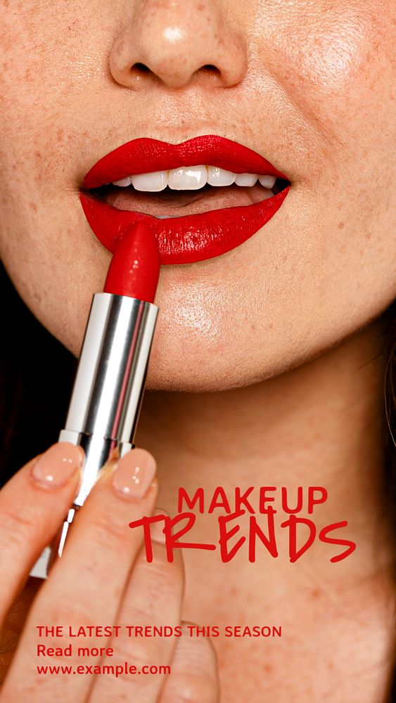 Makeup trends Instagram story template, editable text