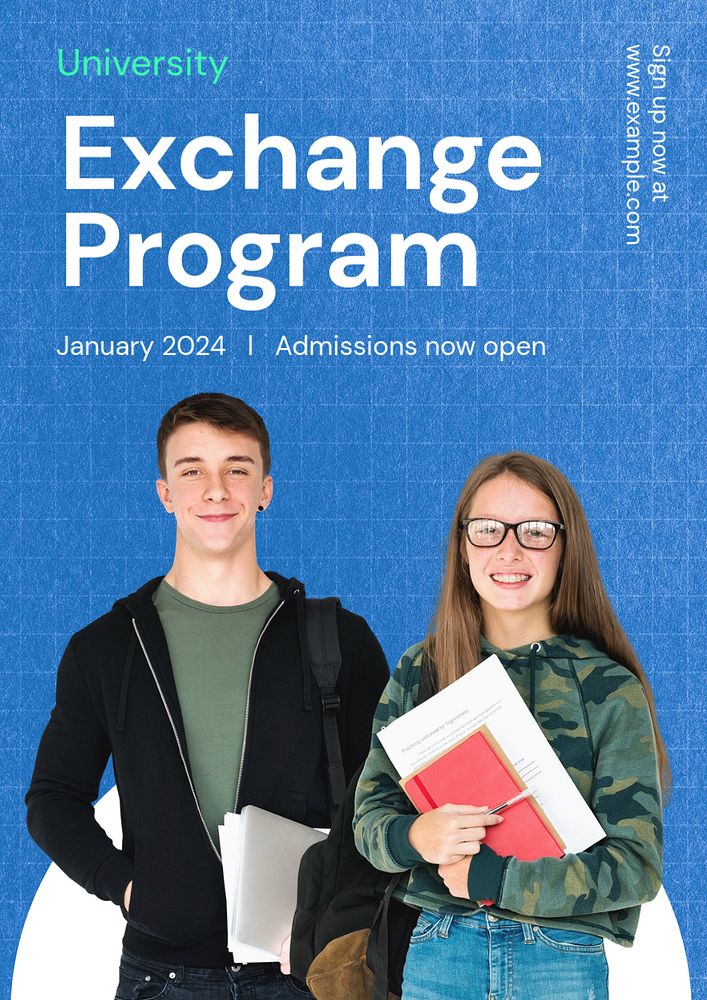 Exchange program poster template, editable text & design