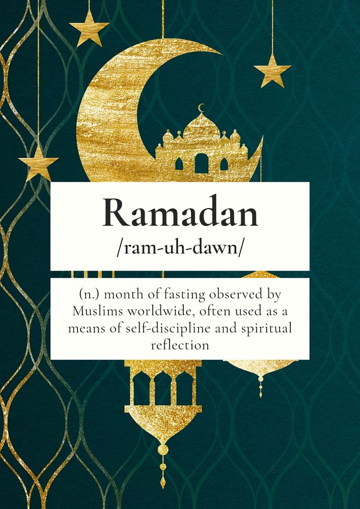 Ramadan Kareem poster template, editable text and design