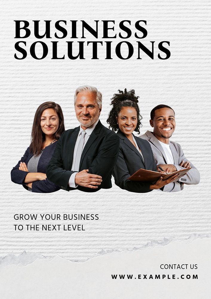 Business solutions  poster template, editable text and design