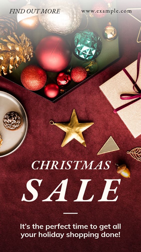 Christmas sale Instagram story template, editable text