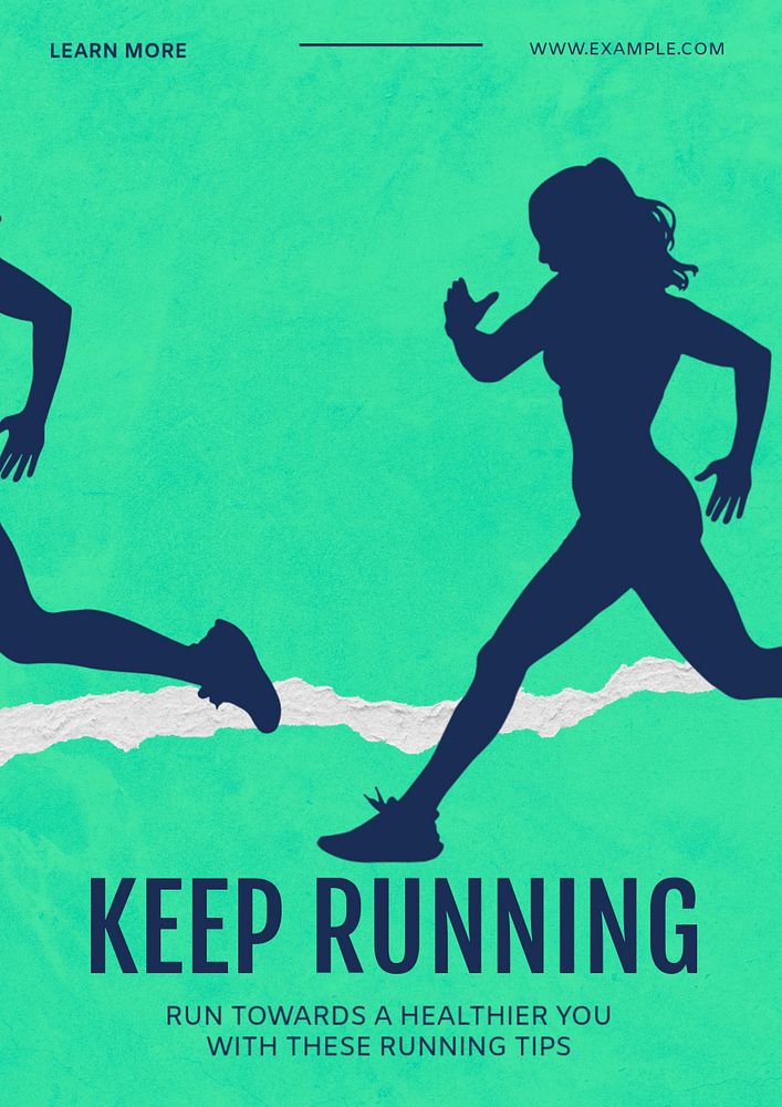 Keep running poster template, editable text and design