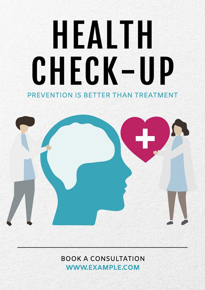 Health check-up  poster template, editable text and design