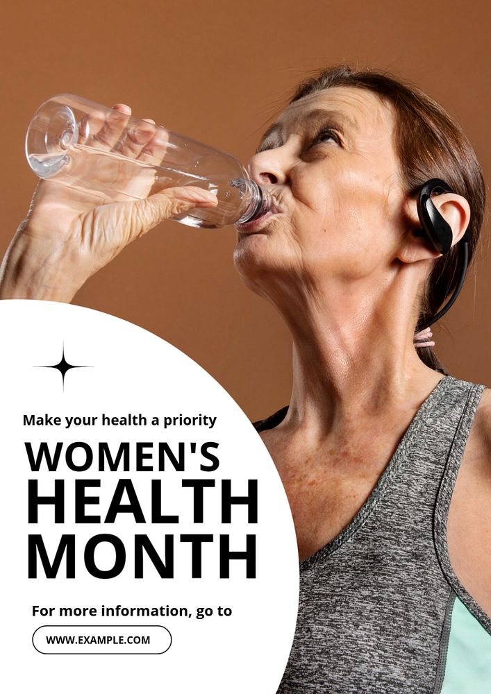 Women's Health Month poster template, editable text & design