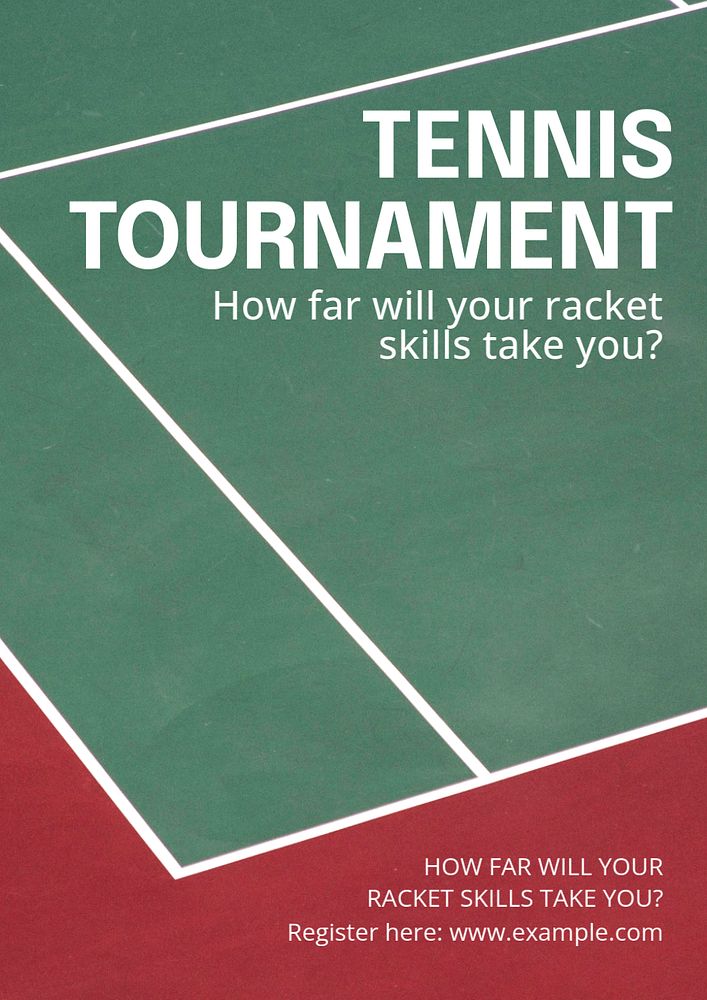 Tennis tournament poster template, editable text and design