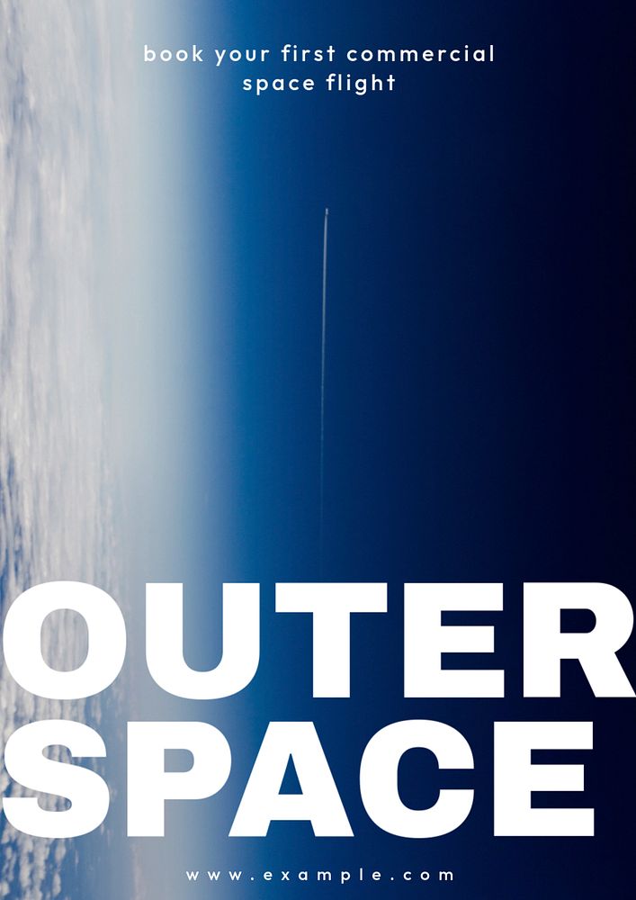 Outer space poster template, editable text and design