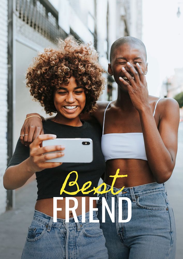 Best friend poster template, editable text & design