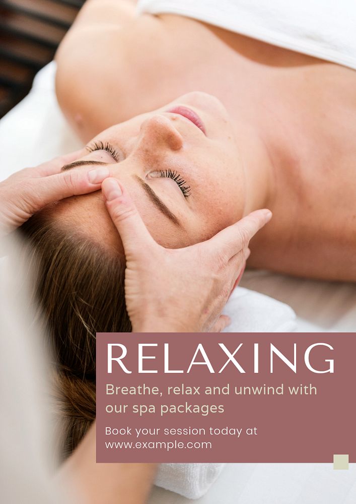 Relaxing spa  poster template, editable text and design