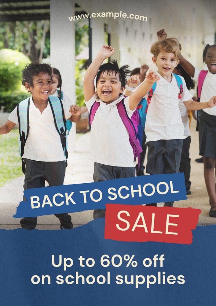 Back to school poster template, editable text and design