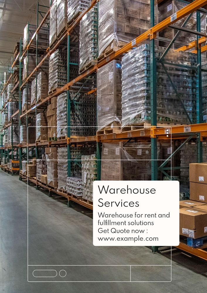 Warehouse services poster template, editable text and design