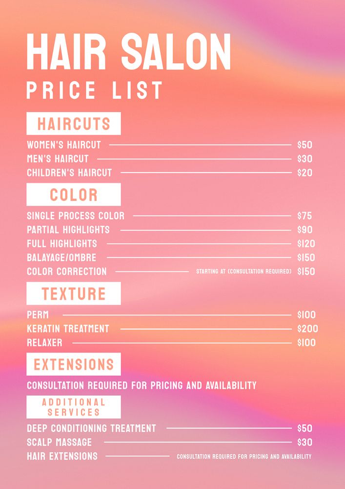 Hair salon poster template, editable text & design