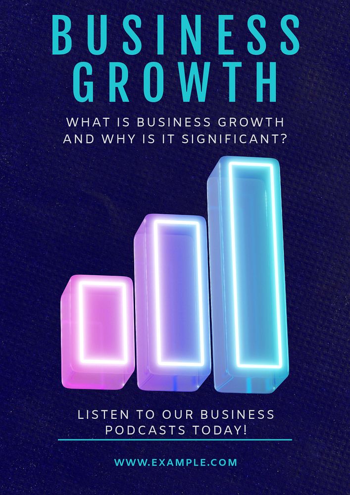 Business growth  poster template, editable text and design