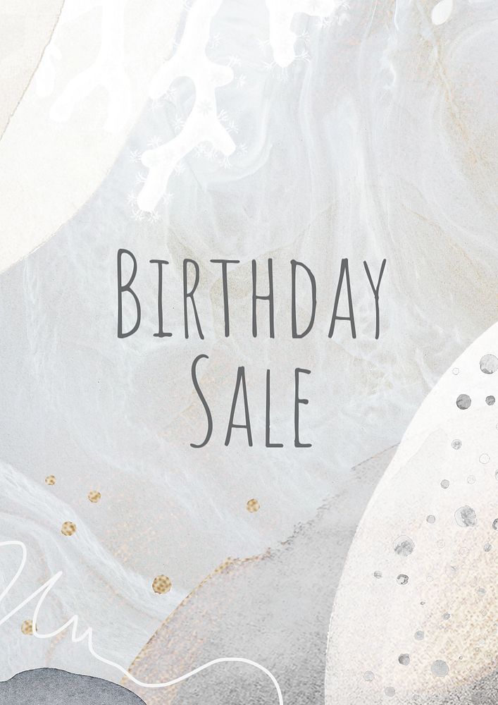 Birthday sale poster template, editable text and design