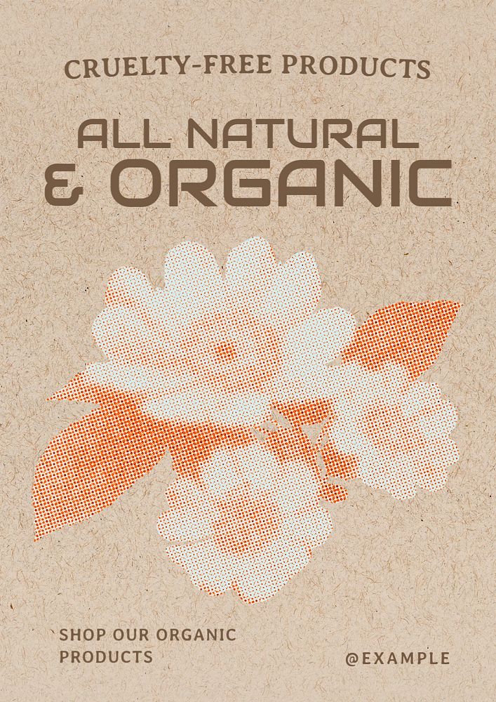 All natural & organic  poster template, editable text and design