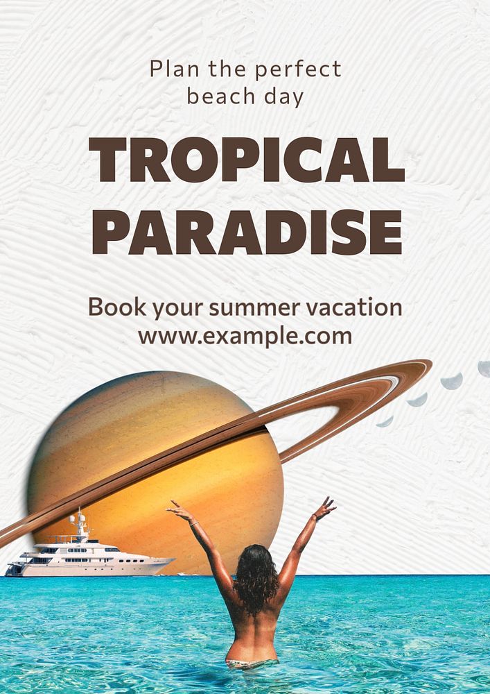 Summer vacation  poster template, editable text and design