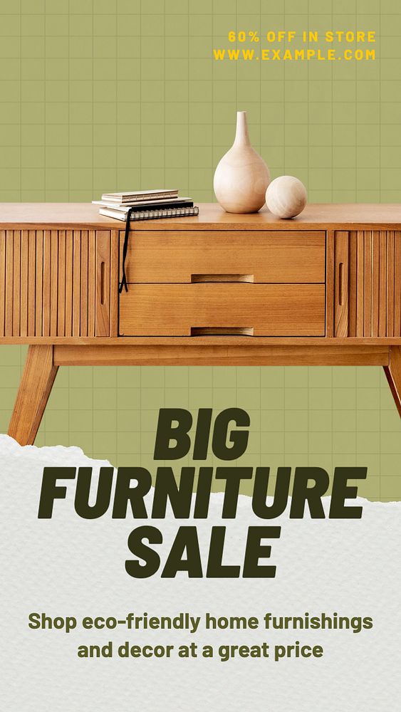 Furniture sale Instagram story template, editable text