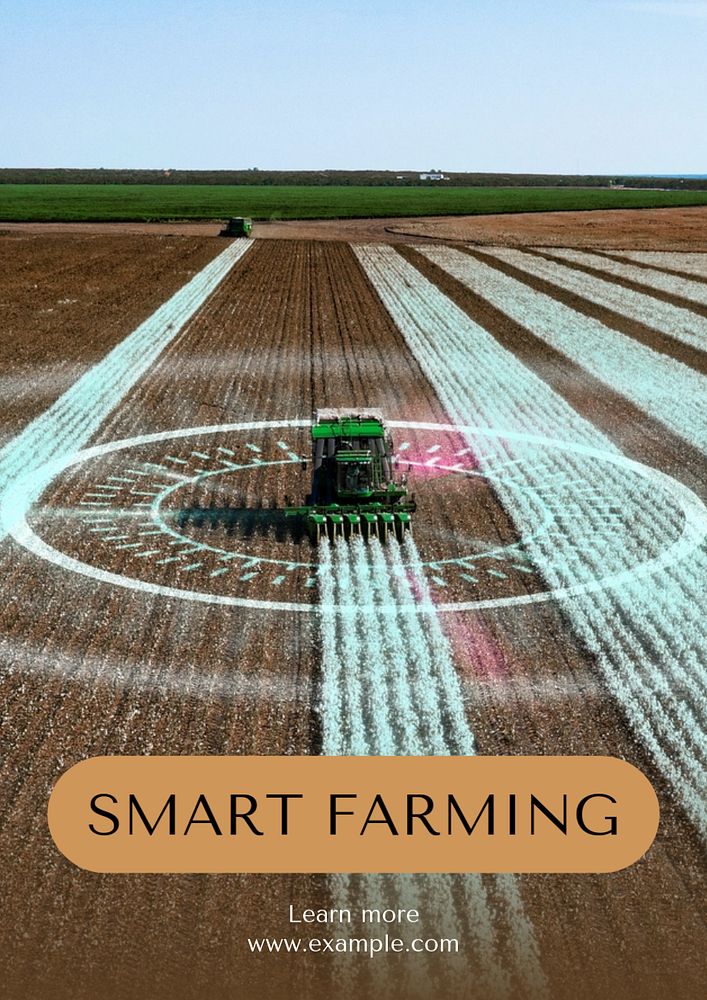 Smart farming  poster template, editable text and design