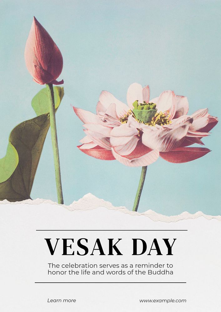 Vesak day poster template, editable text and design