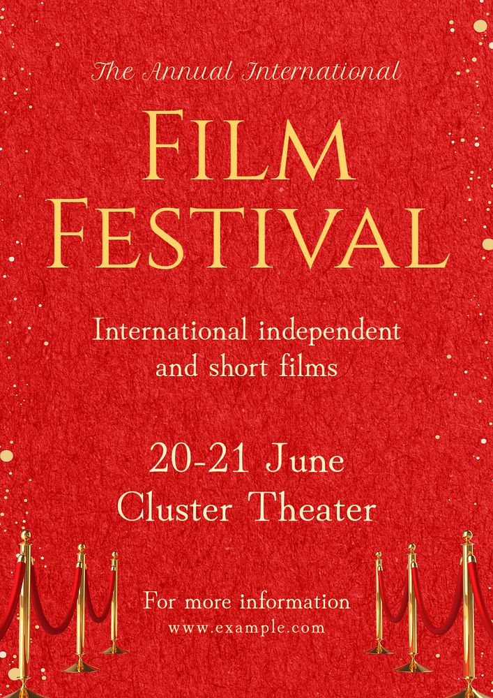 Film festival poster template, editable text and design