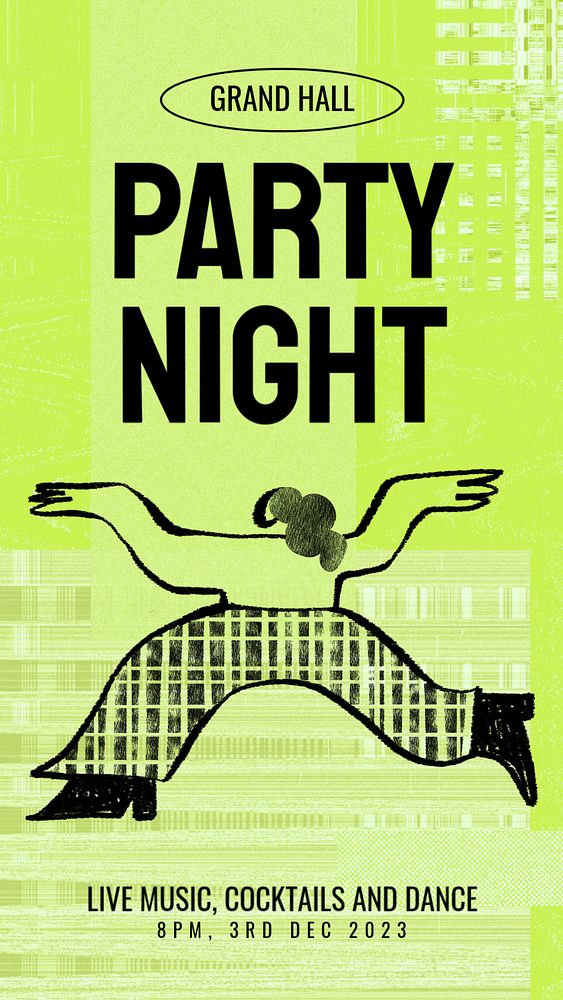 Party night  Instagram story template, editable text