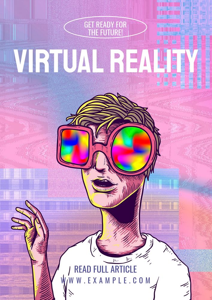 VR for workplace  poster template, editable text and design