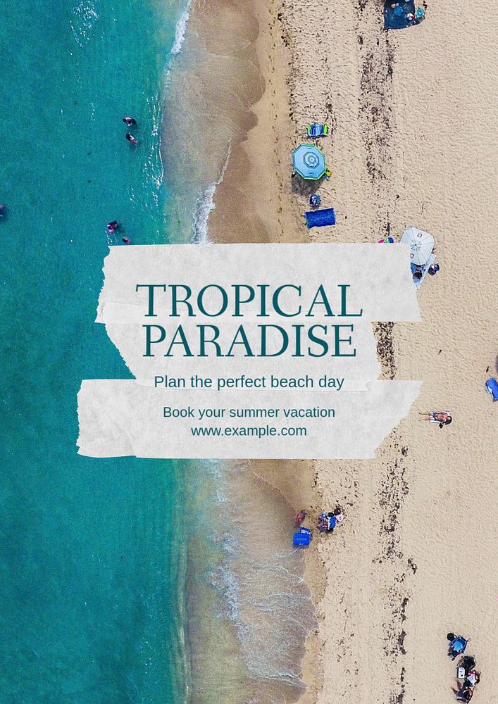 Summer vacation poster template, editable text and design