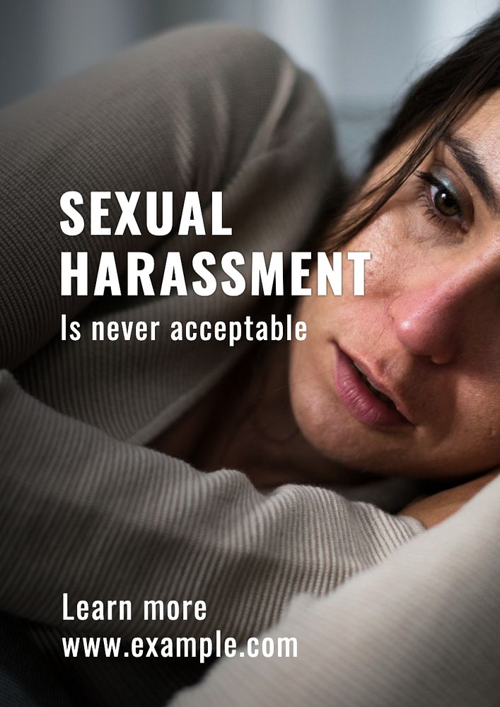 Sexual harassment  poster template, editable text and design