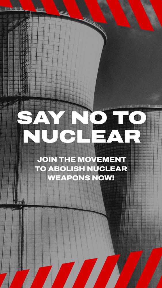 Nuclear weapons Instagram story template, editable text