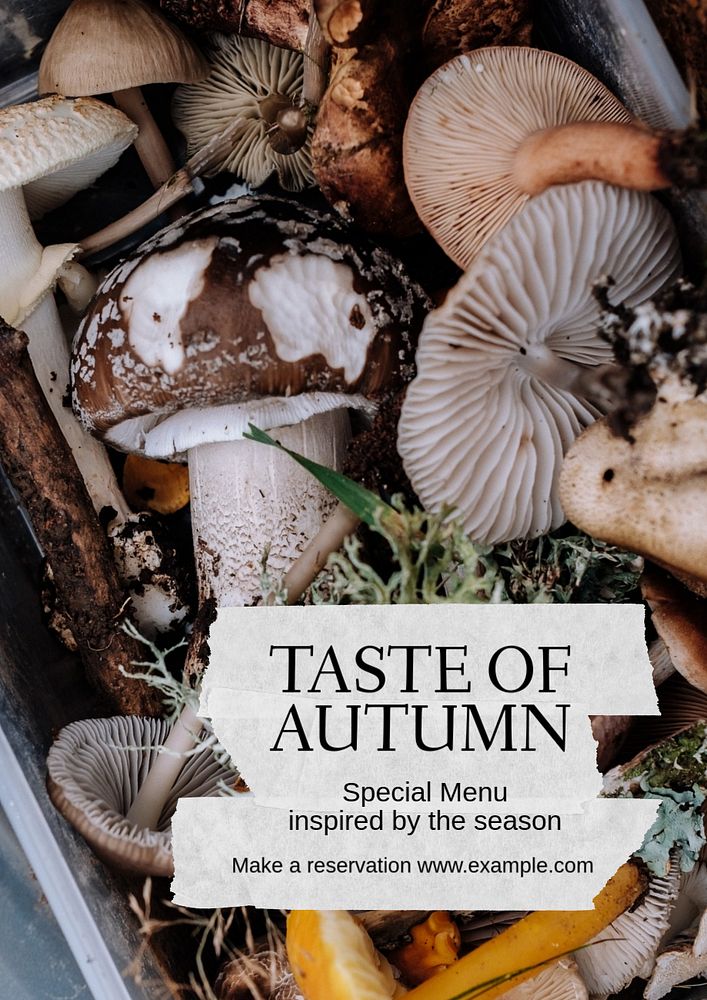 Autumn menu  poster template, editable text and design