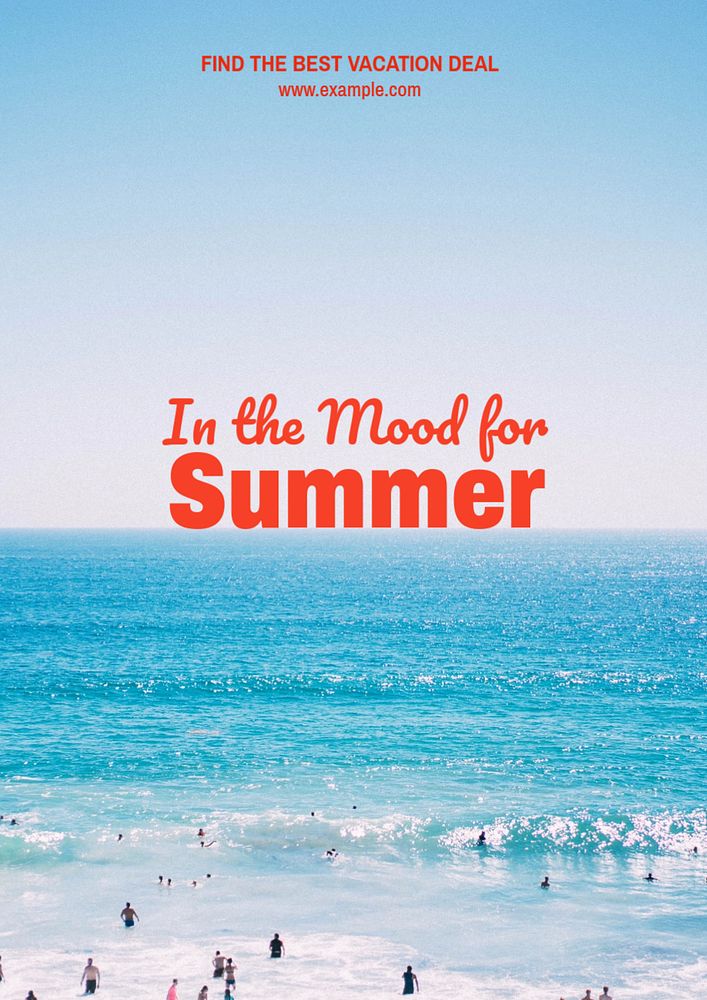 In the mood for summer poster template, editable text and design