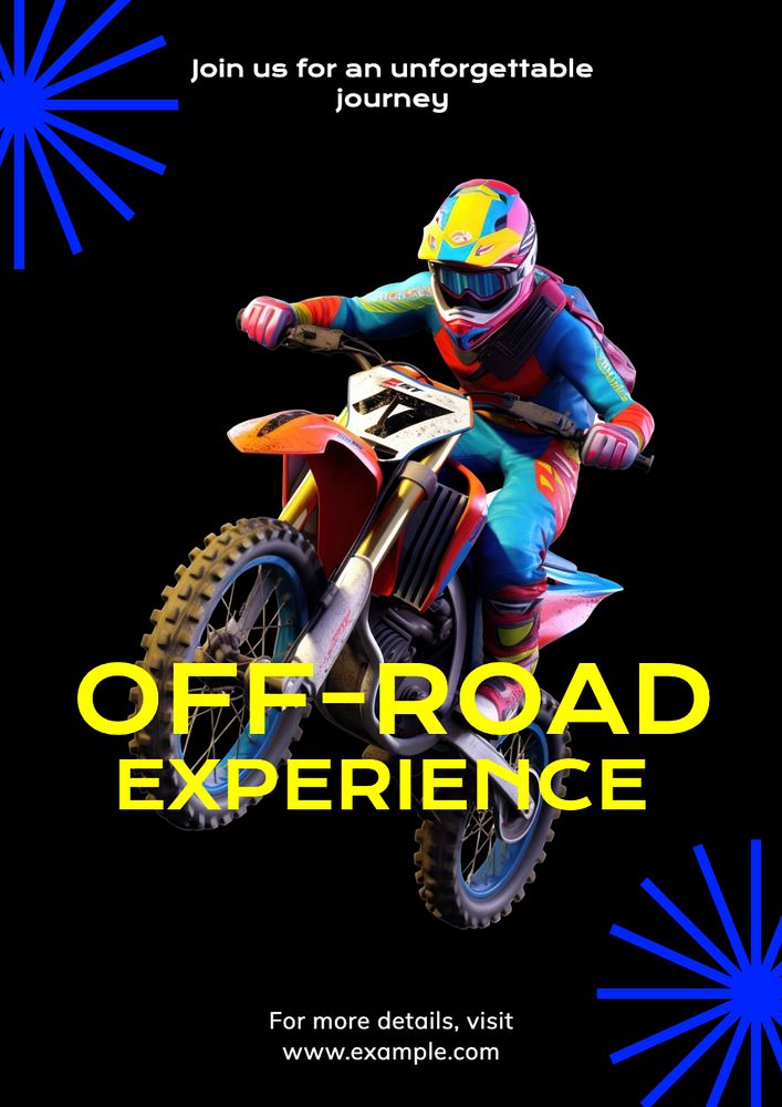 Off-road ride poster template, editable text and design