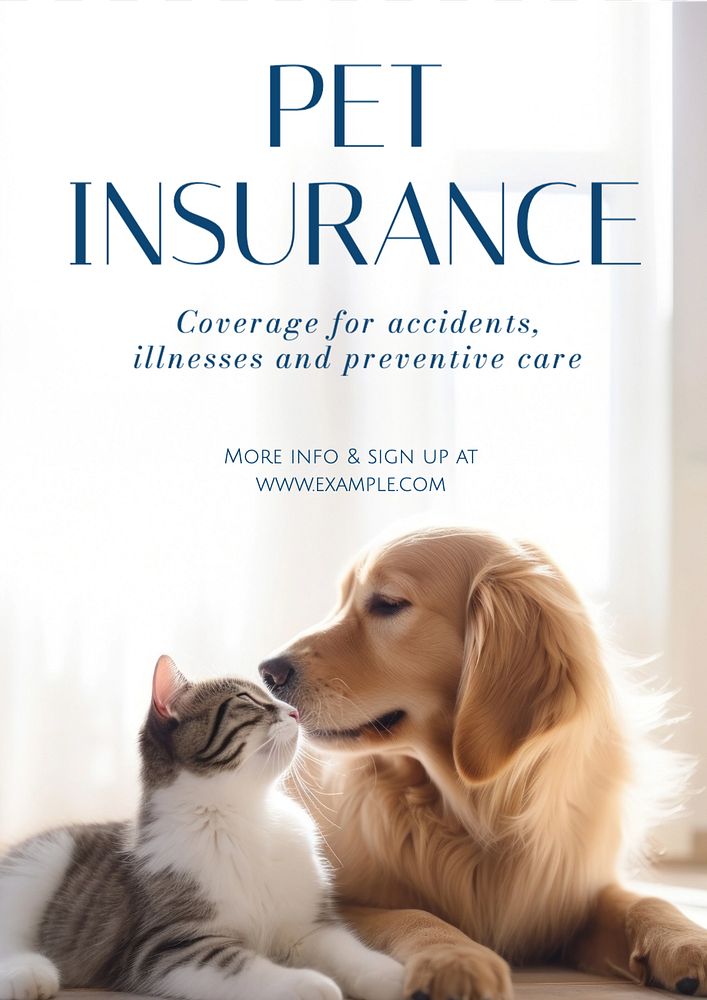 Pet insurance Instagram post template, editable text