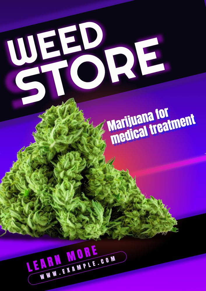 Cannabis store poster template, editable text and design