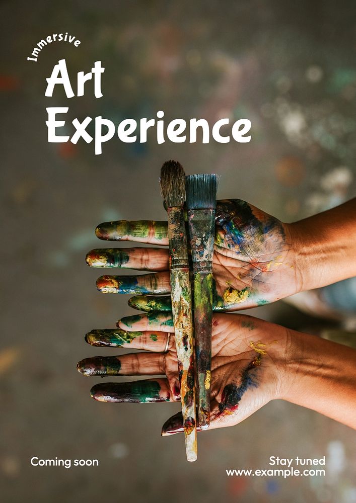 Immersive art experience poster template, editable text and design