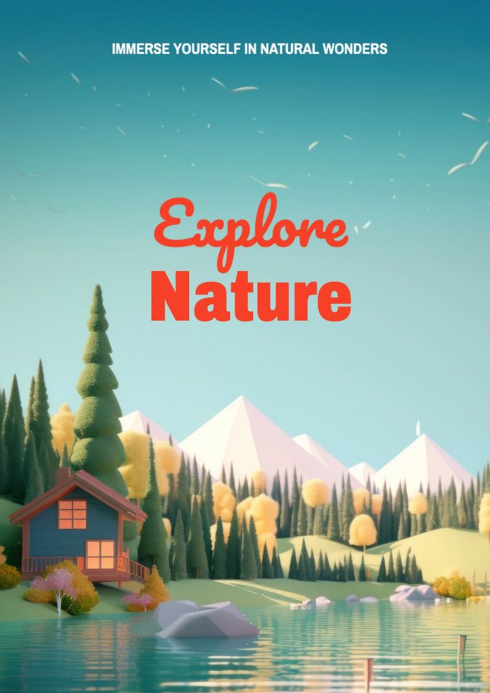 Explore nature poster template, editable text and design