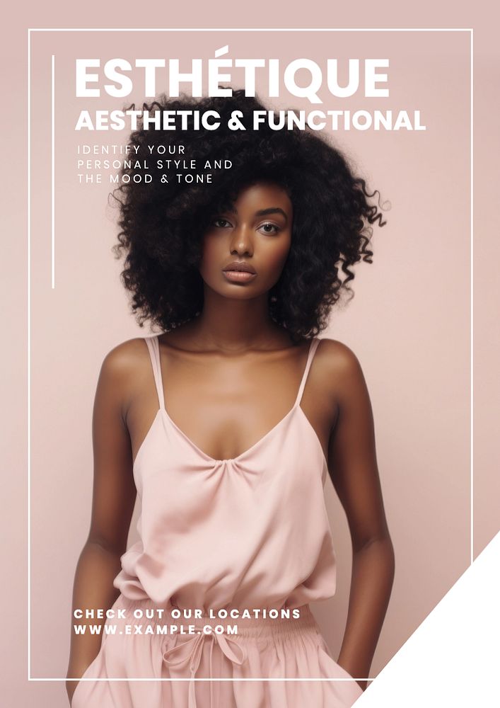 Aesthetic beauty poster template, editable text and design