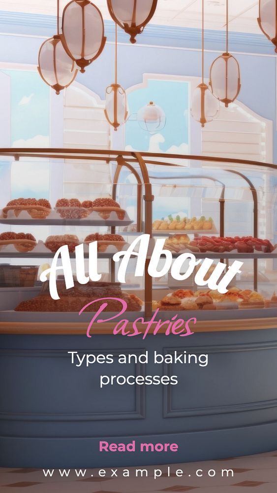 All about pastries Instagram story template, editable text