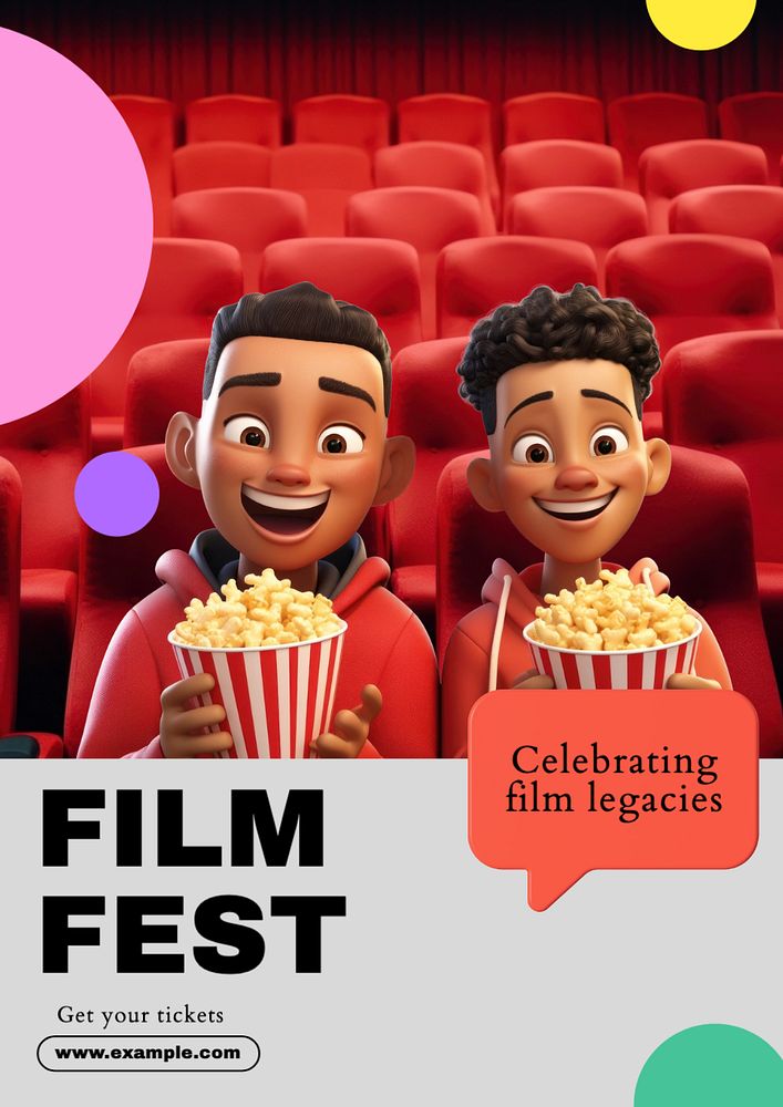 Film fest poster template, editable text and design