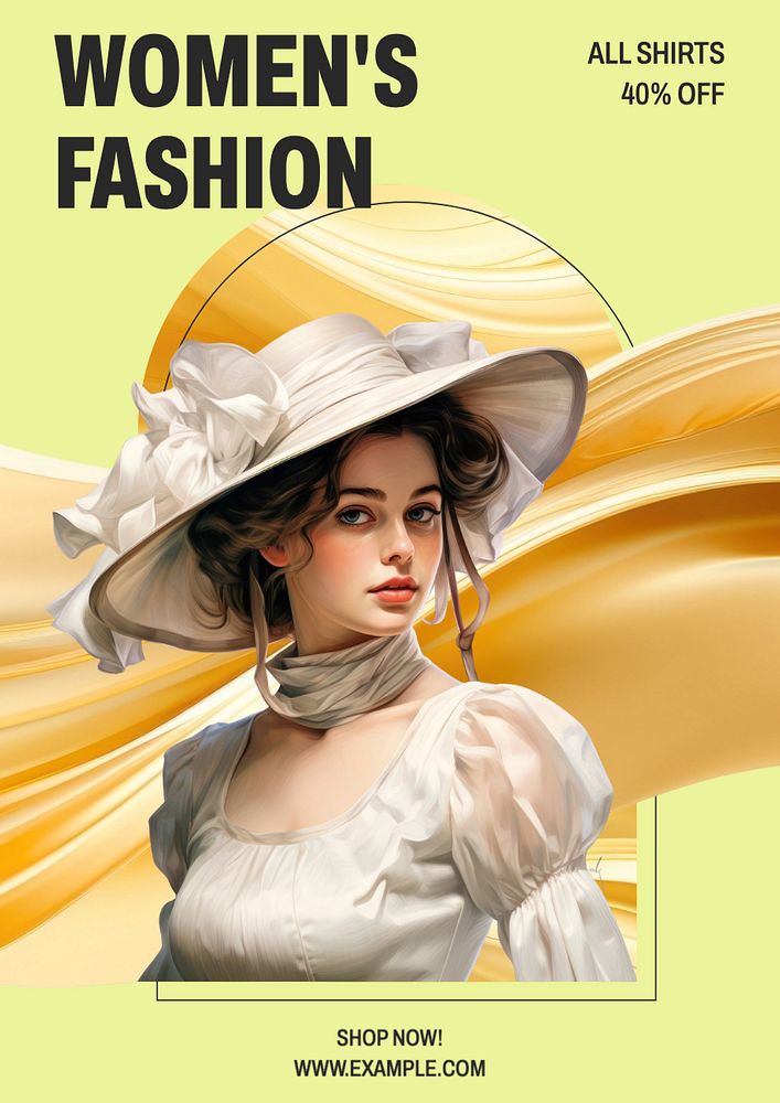 Women's fashion poster template, editable text and design