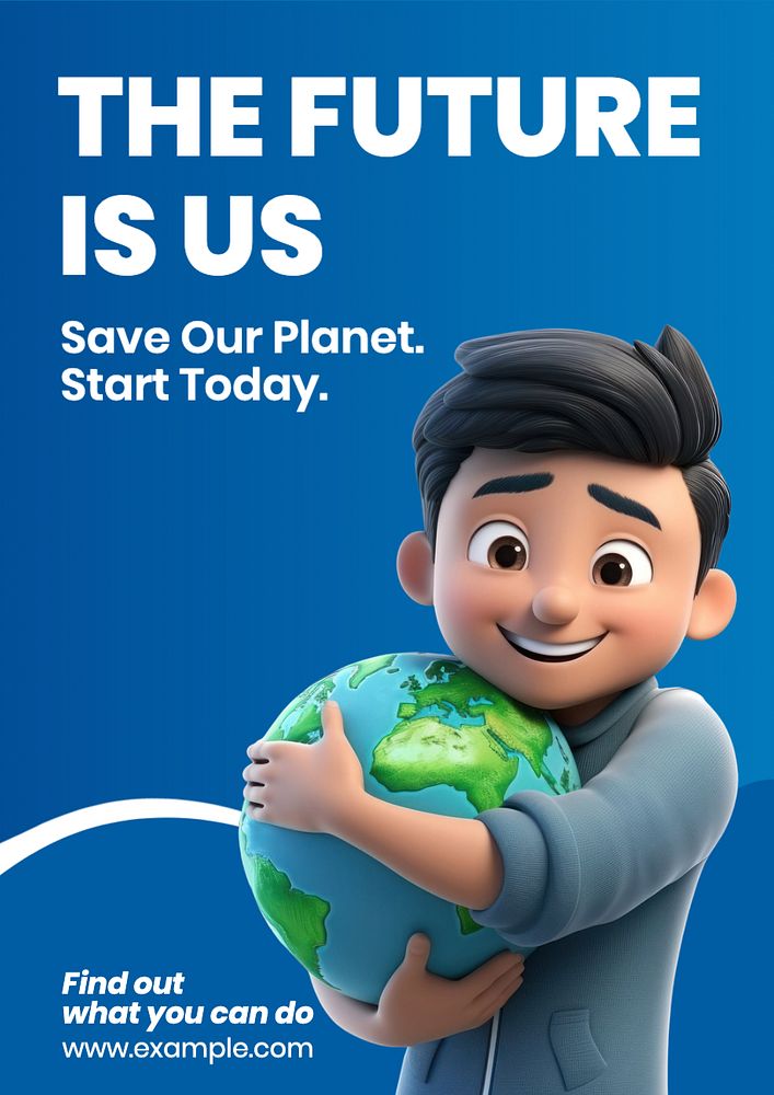 Save earth poster template, editable text and design