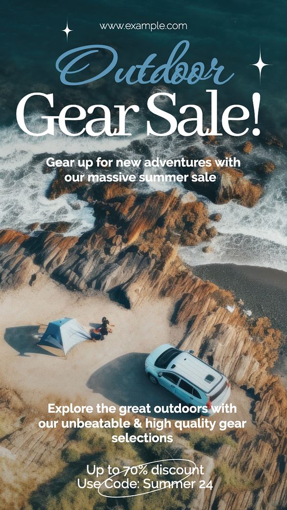 Outdoor gear sale Instagram story template, editable text