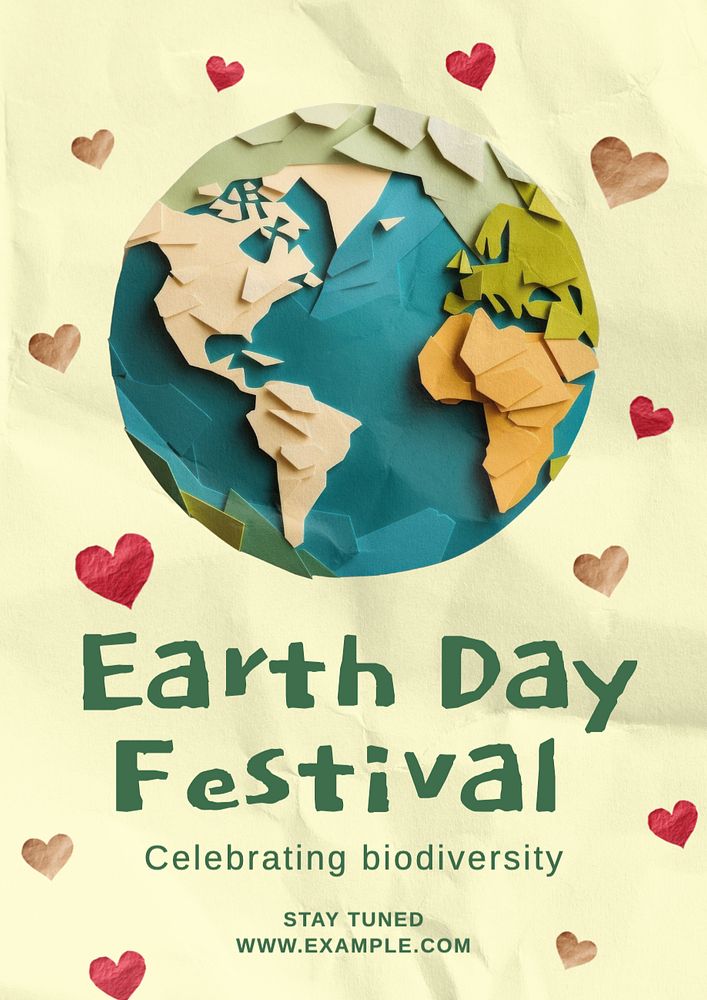 Earth Day poster template, editable text and design