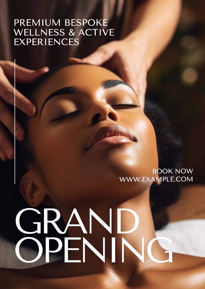 Grand opening poster template, editable text and design