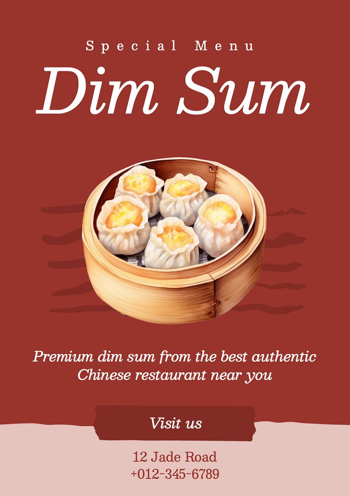 Dim sum poster template, editable | Premium Editable Template - rawpixel